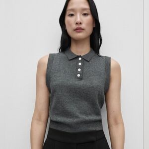 MANGO MNG Wool Blend Vest Grey Womens Medium